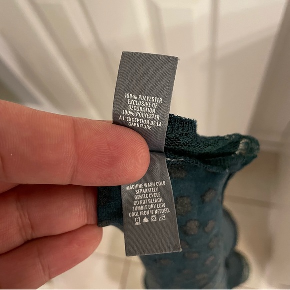 Aerie Green Leopard Lace Trim Cami Small - Picture 5 of 6